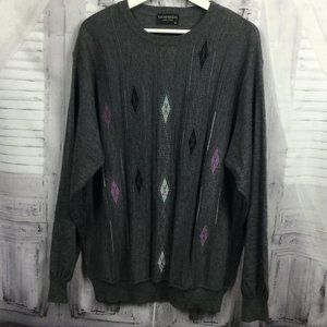Gionfriddo Gray Diamond Pattern Sweater XL